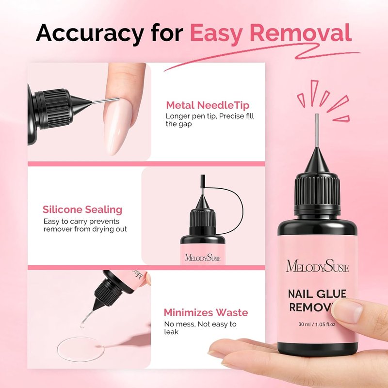 Nail Glue Remover - 30ML Acetone-Free Solution for Press-On Nails | Gentle Multi-Functional Formula