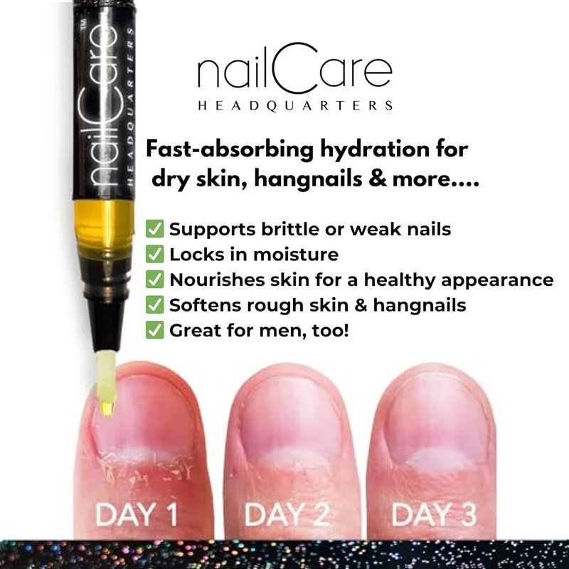 Bliss Kiss Cuticle Oil Pen - Nail Strengthener & Growth Serum with Jojoba Oil | Natural Fragrance
