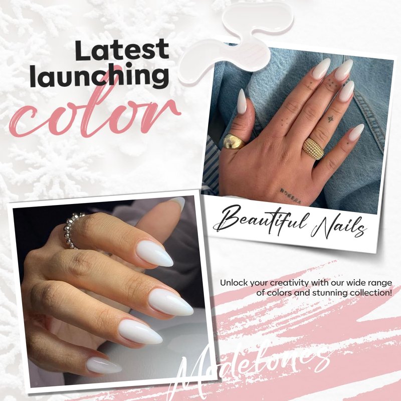 Milky White Nail Polish - Quick Dry Jelly Sheer Lacquer for DIY Manicure | 15 ml (0.5 Fl Oz)