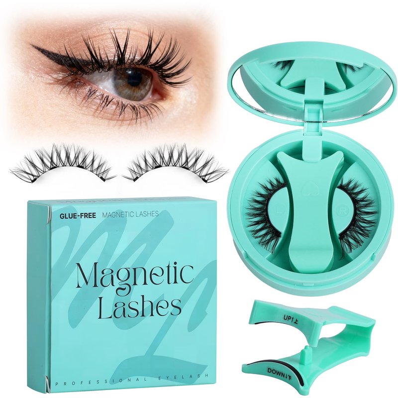 Botare Magnetic Eyelashes with Applicator Kit, Portable Reusable Magnetic Eyelashes Natural Look without Eyeliner Glue-free False Lashes Waterproof Lightweight ZP06