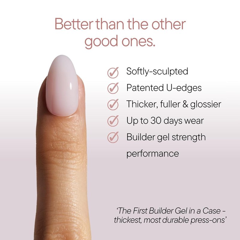 **Celebritips Press On Nails - Salon U-ltimate™ Ballerina Extra Short Round | 32 Nails Kit with Glue & Sticky Tabs**