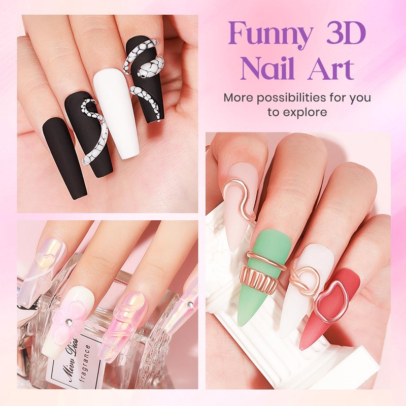 MIZHSE 3D Gel Nail Art Sculpting Gel, Solid Builder Gels for Nails 60g Large Capacity 3D Sculpting Non-Sticky Carving U V/LED Extension Hard Gels with 3D Mold for Nail Art Salon Home DIY