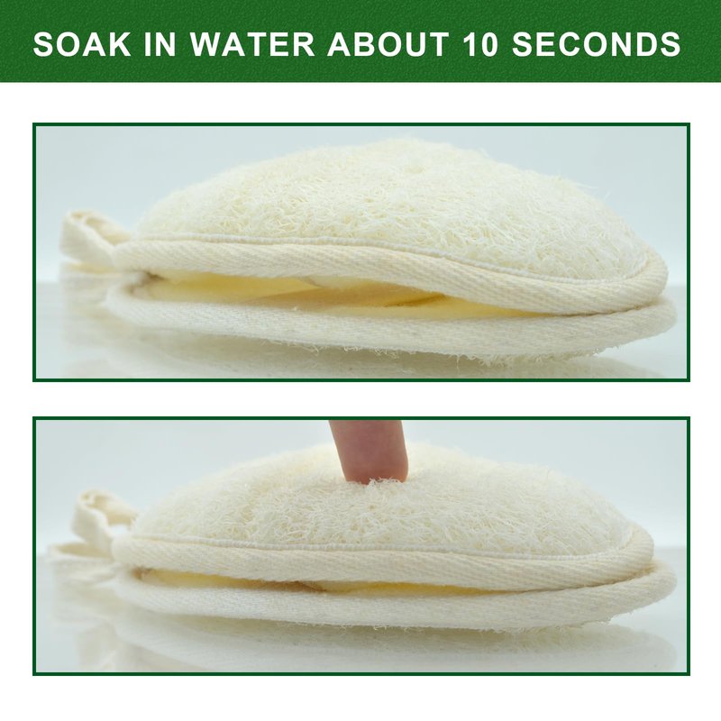 CROVIN Natural Loofah Exfoliating Body Scrubber, Made with Natural Shower Loofah Sponge for Men and Women’s SPA (Pack of 4)