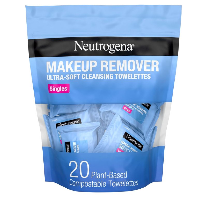 Neutrogena Makeup Remover Wipes - Alcohol-Free Cleansing Towelettes | 20 Count for Easy Makeup Removal