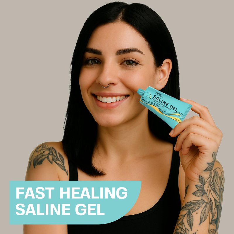 Base Labs Piercing Aftercare Saline Solution Gel 1.5oz – Piercing Bump Solution & Aftercare Spray Alternative – Nose, Ear Piercing Care – Hydrating Gel for Piercings Bumps & Keloids
