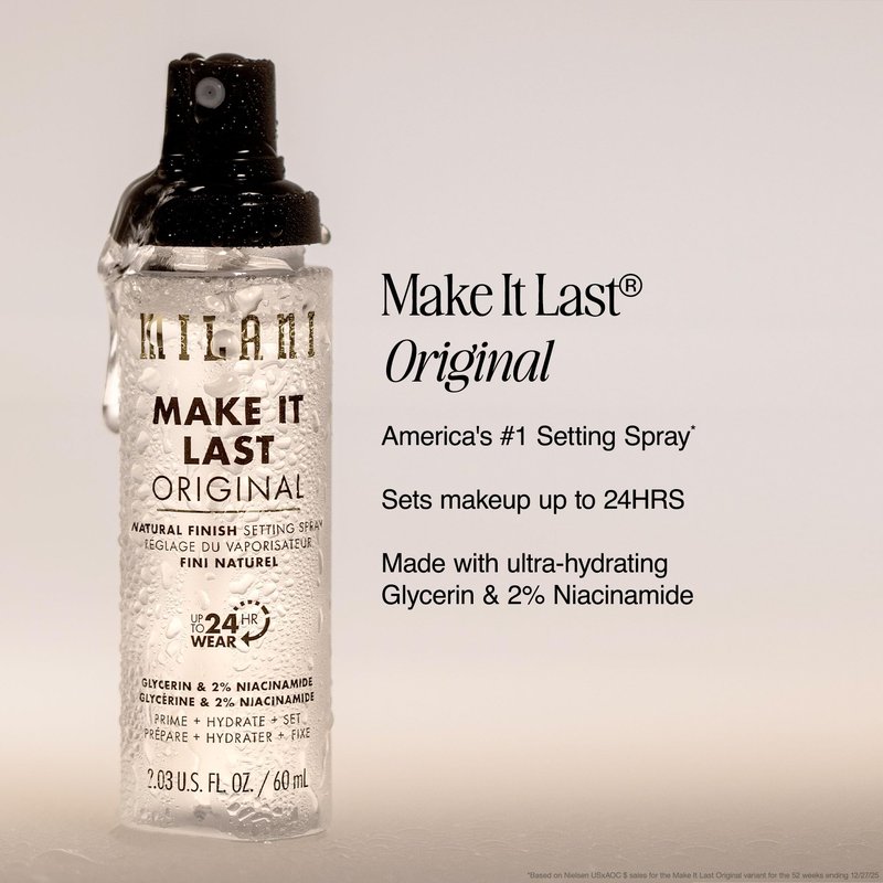 Milani Setting Spray + Primer, Make It Last Original - Natural Finish with Niacinamide for Hydration & Make It Last Matte- Oil Absorbing Charcoal Formula to Control Shine - 2 Pack