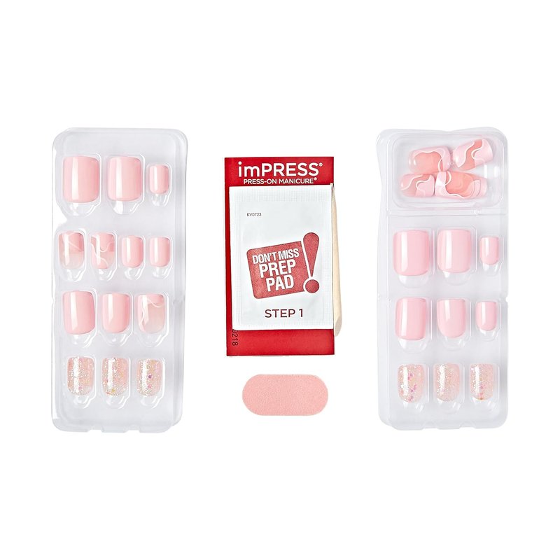 Kiss Impress No Glue Mani Press On Nails - 'This Feeling' Light Pink, Petite Squoval Shape, 30 Nails Included