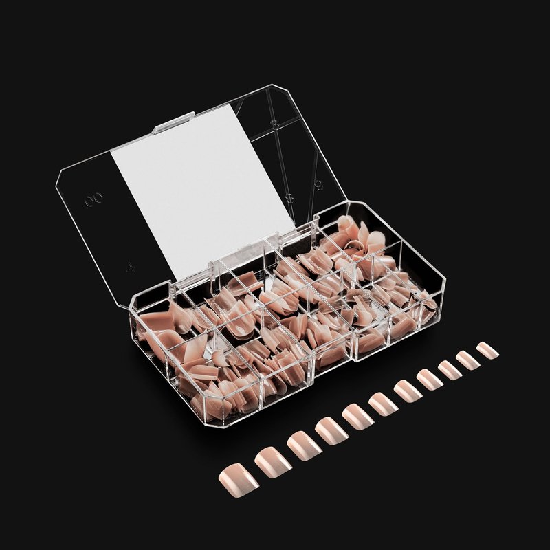 Apres Neutrals Gel-X Lila Box Of Nail Tips, 11 Sizes 00-9, Soft Gel Nail Tip Box, Nail Extensions (150pcs) (Natural Square Extra Short, 150pcs)