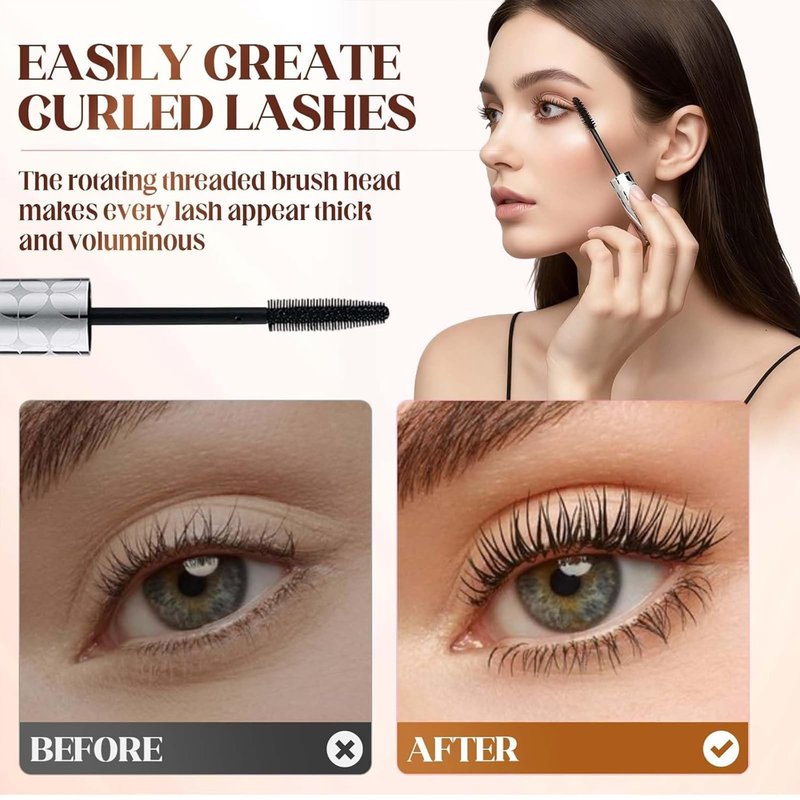 2026 New Mascara for Older Women 60 Plus - Volumizing & Lengthening Formula for Mature Women with Thinning Lashes, Non-Clumping, Waterproof & Long-Wearing (Black + Brown)