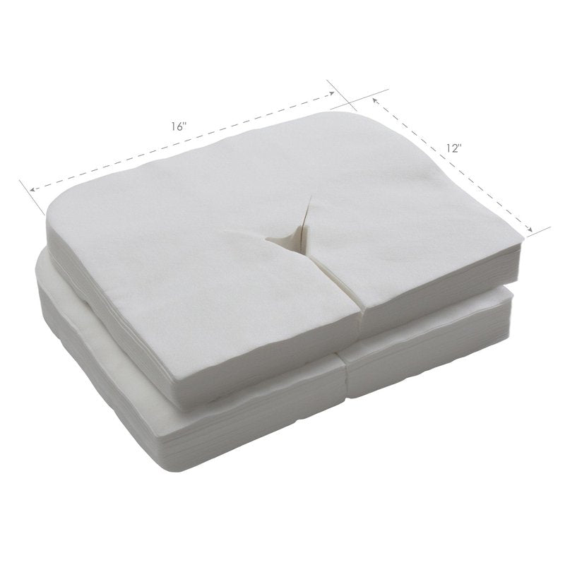 EarthLite Disposable Face Cradle and Headrest Covers, 100-Pack, Medical-Grade, Ultra Soft, Luxurious, Non-Sticking for Massage Tables & Chairs, White
