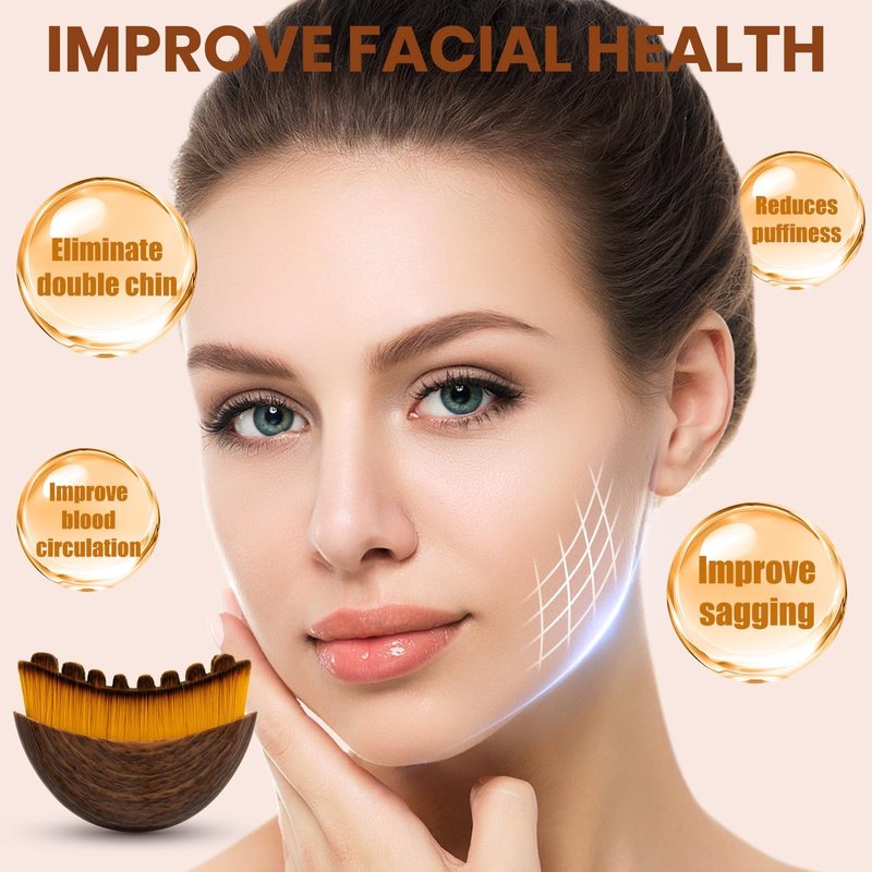 2pcs New Lymphatic Contour Face Brush, Face Brush for Lymphatic Drainage,Soft Facial Sculpting GuaSha Dry Tool，Face Contour Depuff Lift Tool for Anti-Puffiness & Detox, Fit The Skin Precisely (2pcs)