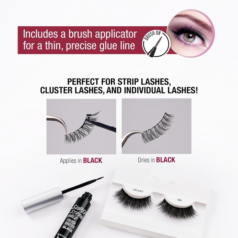 i-ENVY By KISS Eyelash Adhesive - Waterproof, Long-Lasting Strip Lash Glue | Allergy & Latex Free, Black (3 Pack)