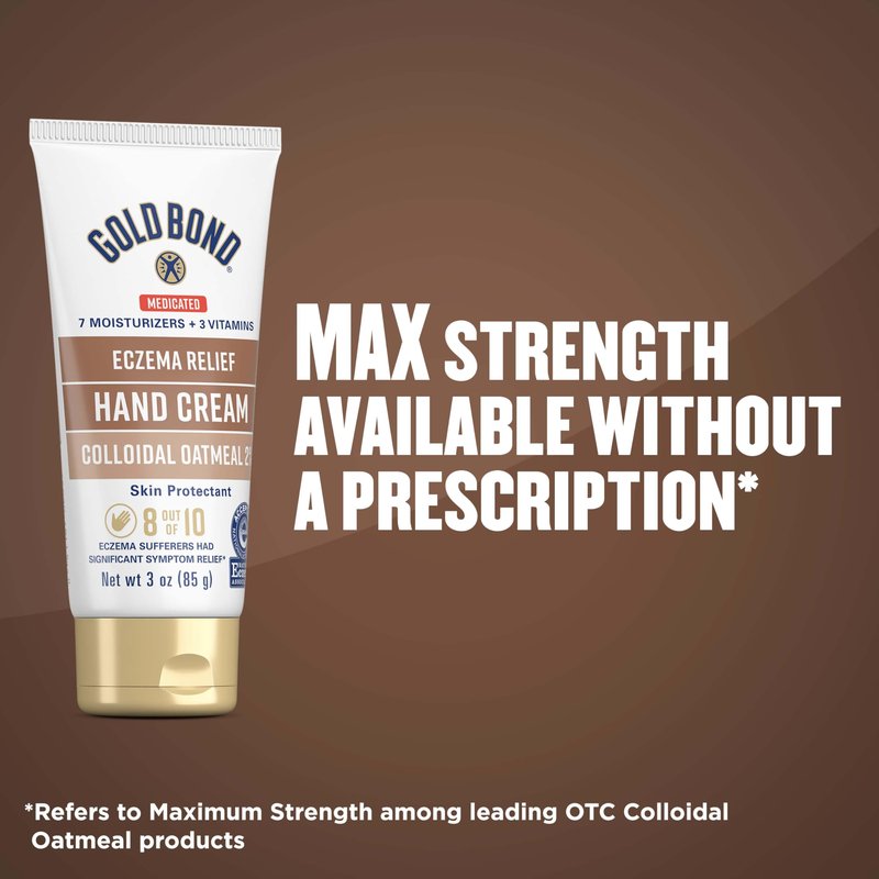 Gold Bond Medicated Eczema Relief Hand Cream, 3 oz., Skin Protectant Cream with 2% Colloidal Oatmeal