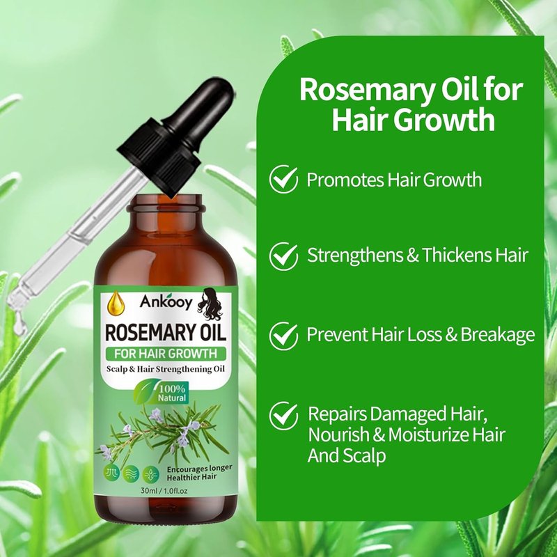 Rosemary Oil for Hair Growth - Strengthening Treatment for Dry, Damaged Hair | 3 Pack