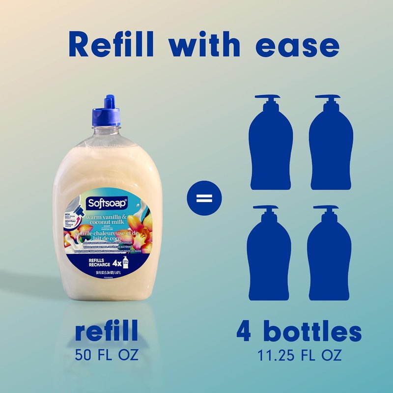 Moisturizing Liquid Hand Soap - Warm Vanilla & Coconut Milk | 50 oz Refill
