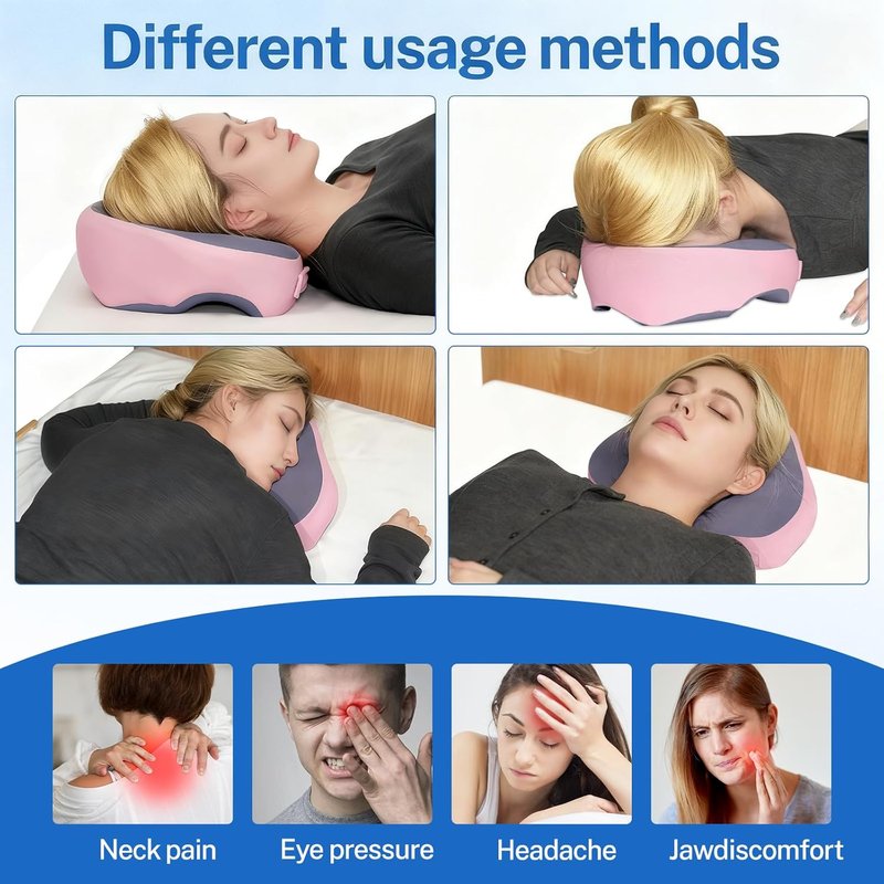 Skiennix Adjustable Face Down Pillow - Memory Foam Massage Cushion for Eye Surgery Recovery | Removable Cover