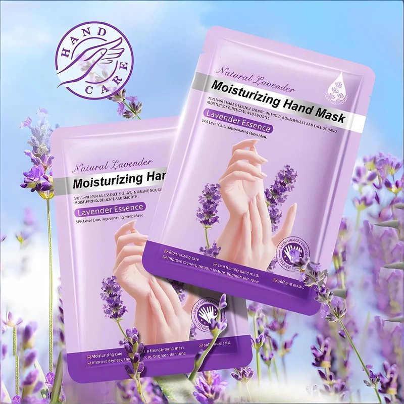 Chicwe 6 Pairs of Hand Masks Moisturizing Glove, Hydrating Hand Masks for Dry Peeling Hands, Exfoliating Collagen Gloves for Smooth Hands (Lavender)