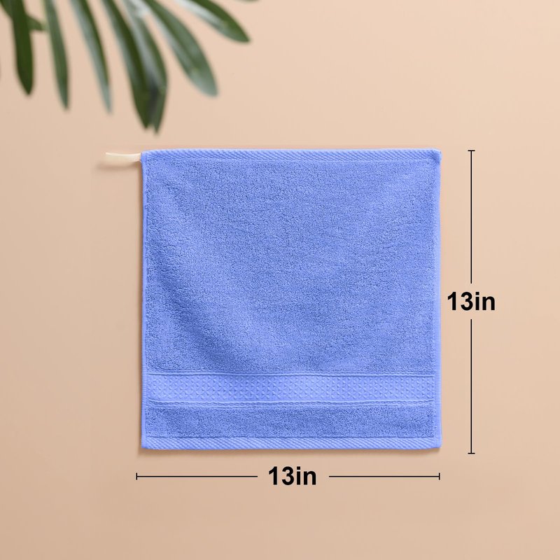 QAJ 6 Pack 100% Cotton Washcloths Set, Highly Absorbent and Soft Feel Fingertip Towels, 13 x 13 in Quick Dry Face Cloths