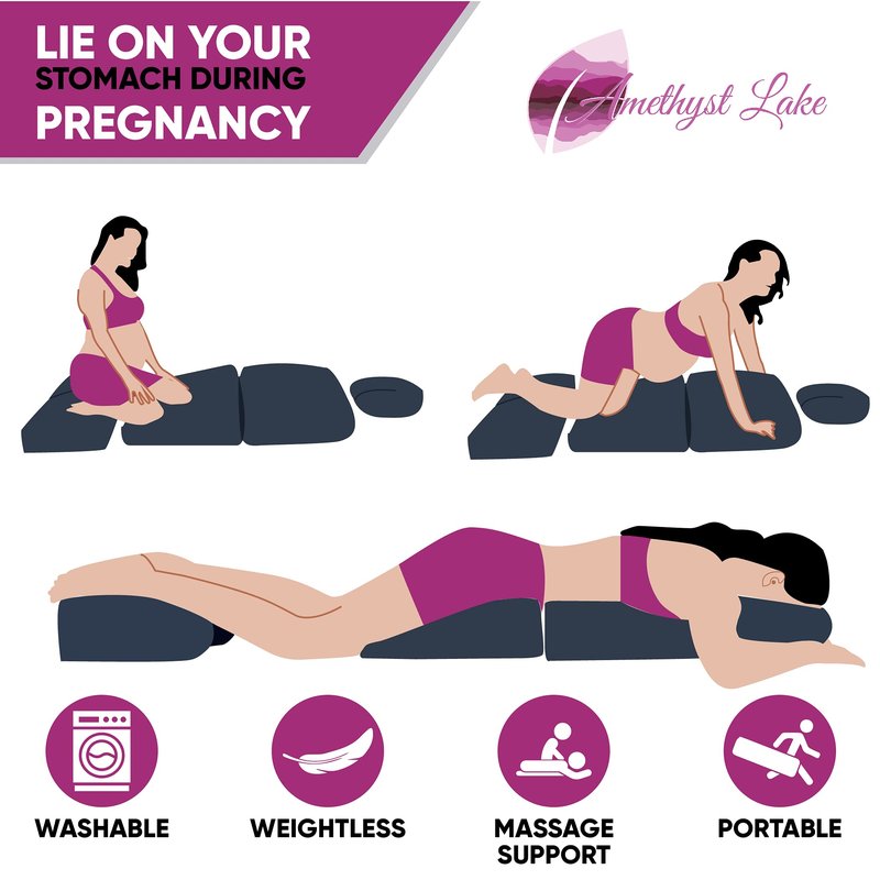 Amethyst Lake Pregnancy Massage Cushion, Prenatal Bolster Full Body Relaxing, Prenatal Pregnancy Positioning System, Ideal Cushion to Release Lower Back Pain.