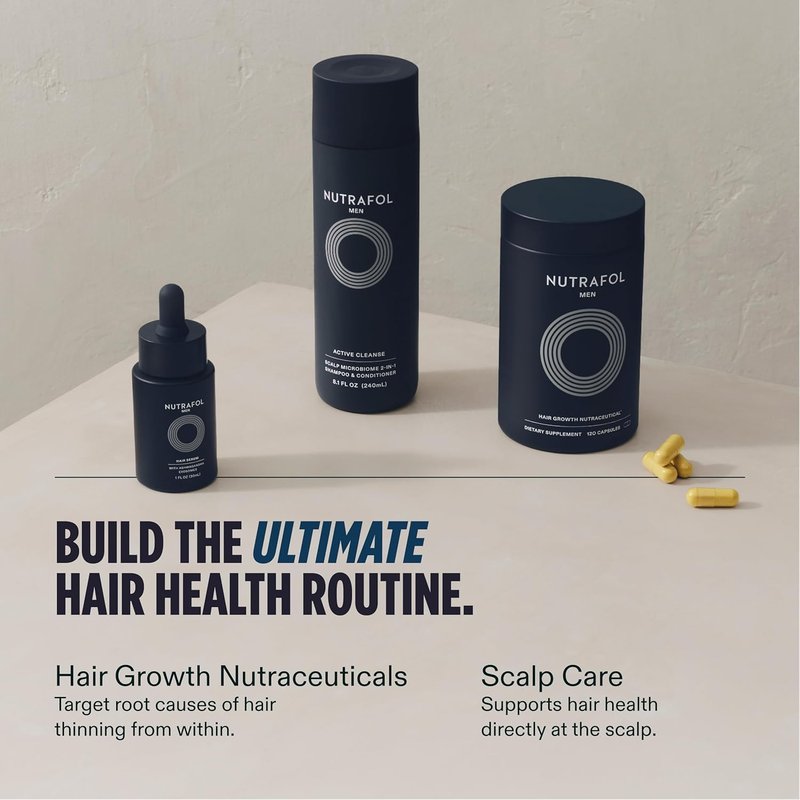 Nutrafol Men's 2-in-1 Shampoo & Conditioner | Hydrating Hair Care for Thinning Hair - 8.1 Fl Oz