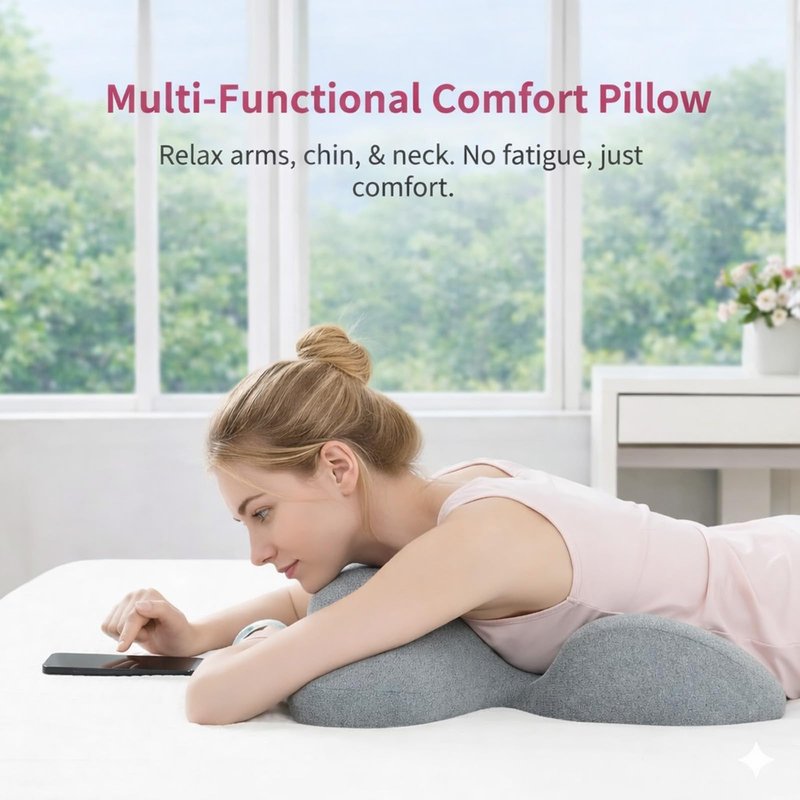 2026 Upgraded Pillow for Massage Face Down, Extra Large Thick Breast Support Pillow for Sleeping, Chest & Face Support Pillow for Massage, SPA & Relaxation, Removable Washable Cover, Non-Slip Bottom