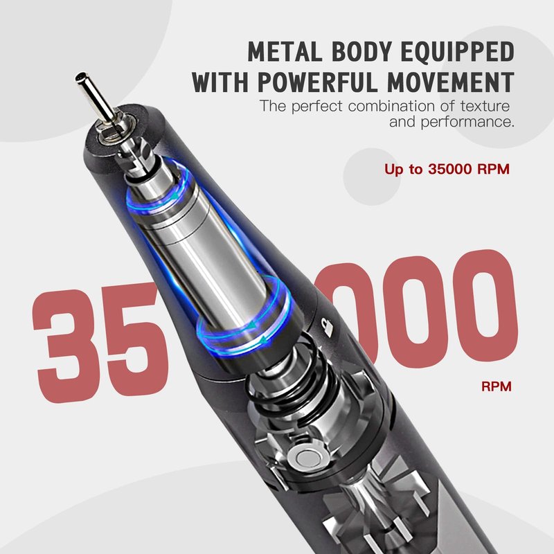 SAVILAND 35000RPM Electric Nail Drill Machine: Rechargeable Electric Nail File with 12 Nail Bits for Acrylic Nails Professional Nail Care Tools Manicure Pedicure Home Salon Use