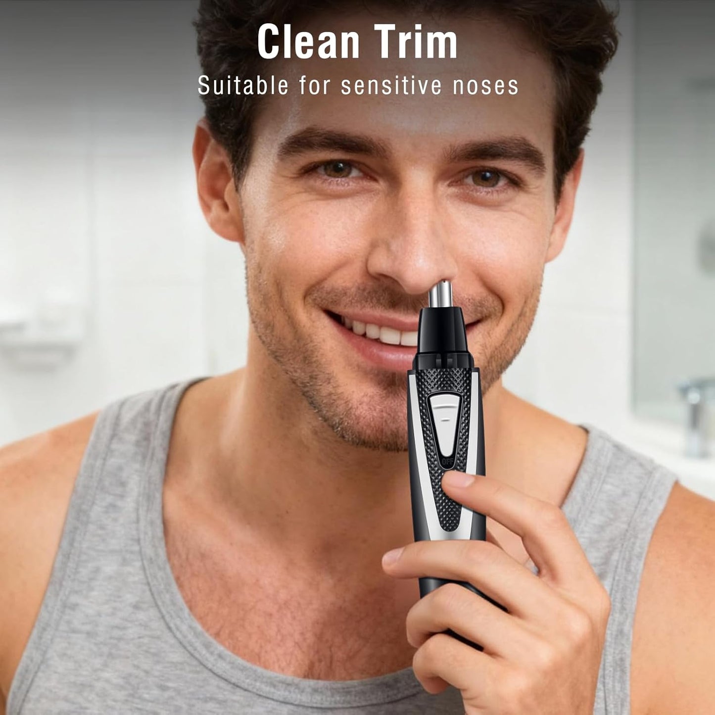 Skiennix Nose Hair Trimmers - Precision Painless Ear & Nose Hair Cutter | Waterproof, Battery Operated, 2 Pcs Set