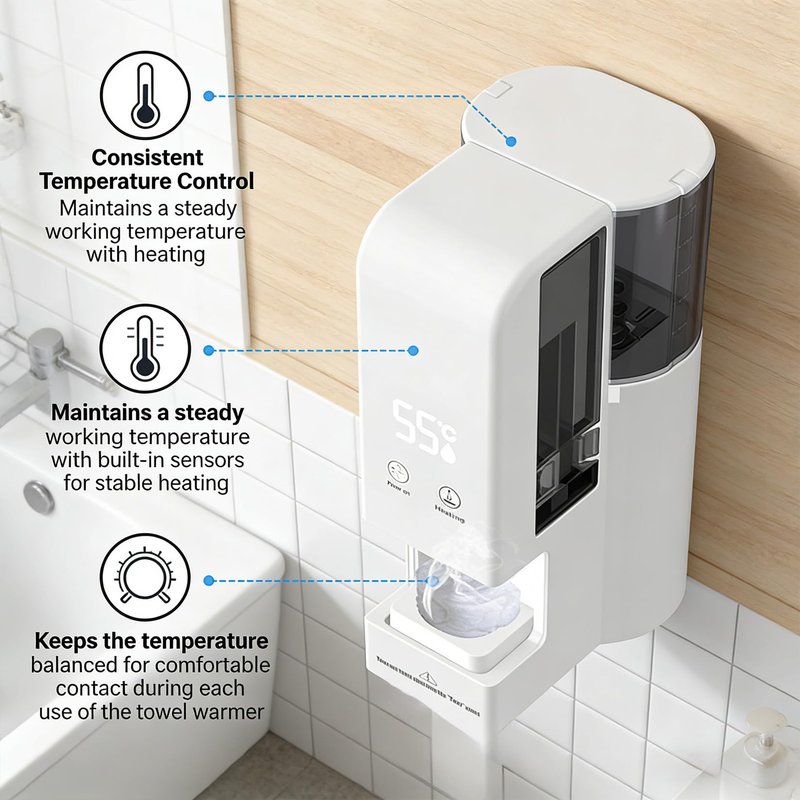 Automatic Hot Towel Dispenser, Face Towel Warmer 5-Second Rapid Heating, 55°C Constant Temp Heated, Suitable for Skincare, Cleansing and Physical Therapy. (100towel)