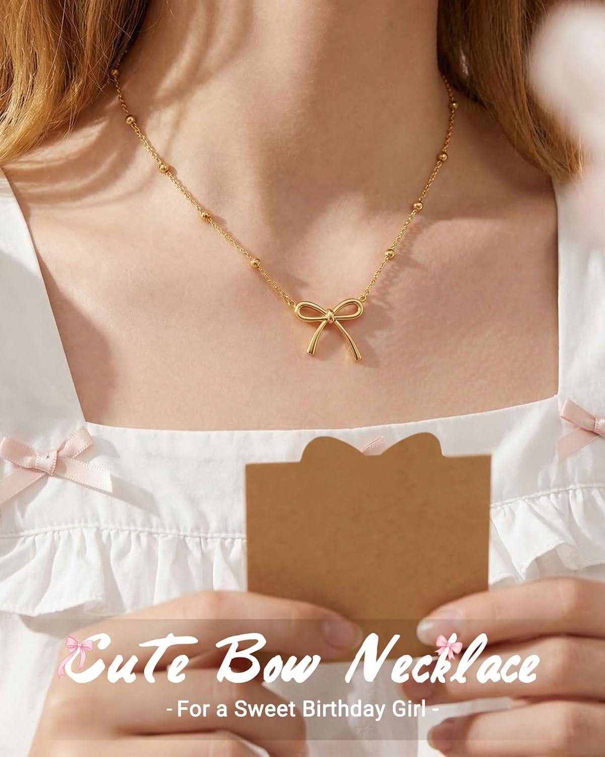 UNGENT THEM You Are Loved - Adorable Bow Necklace for Girls | Perfect Birthday Gift for Ages 8-18