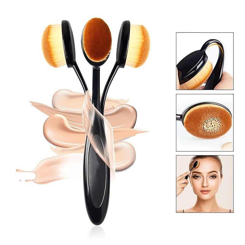 Foundointa Kabuki Makeup Brushes - 2 Pc Traceless Petal Design for Flawless Foundation Application