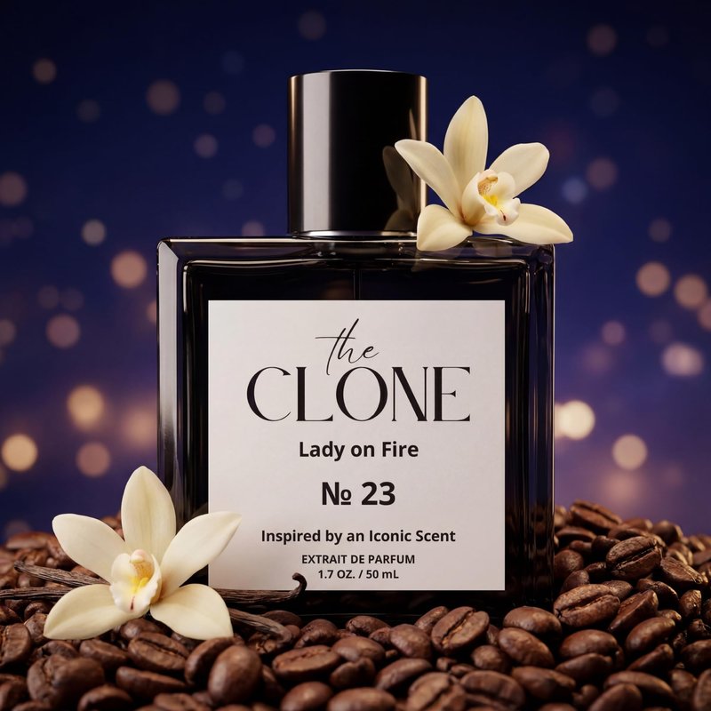 Clone, Lady on Fire No. 23 - Inspired by Y S.L's B.lack O.pium For Women, Extrait de Parfum, Luxury Fragrance, Ambery Vanilla Perfume Spray, 1.7 Fl Oz (50ml)