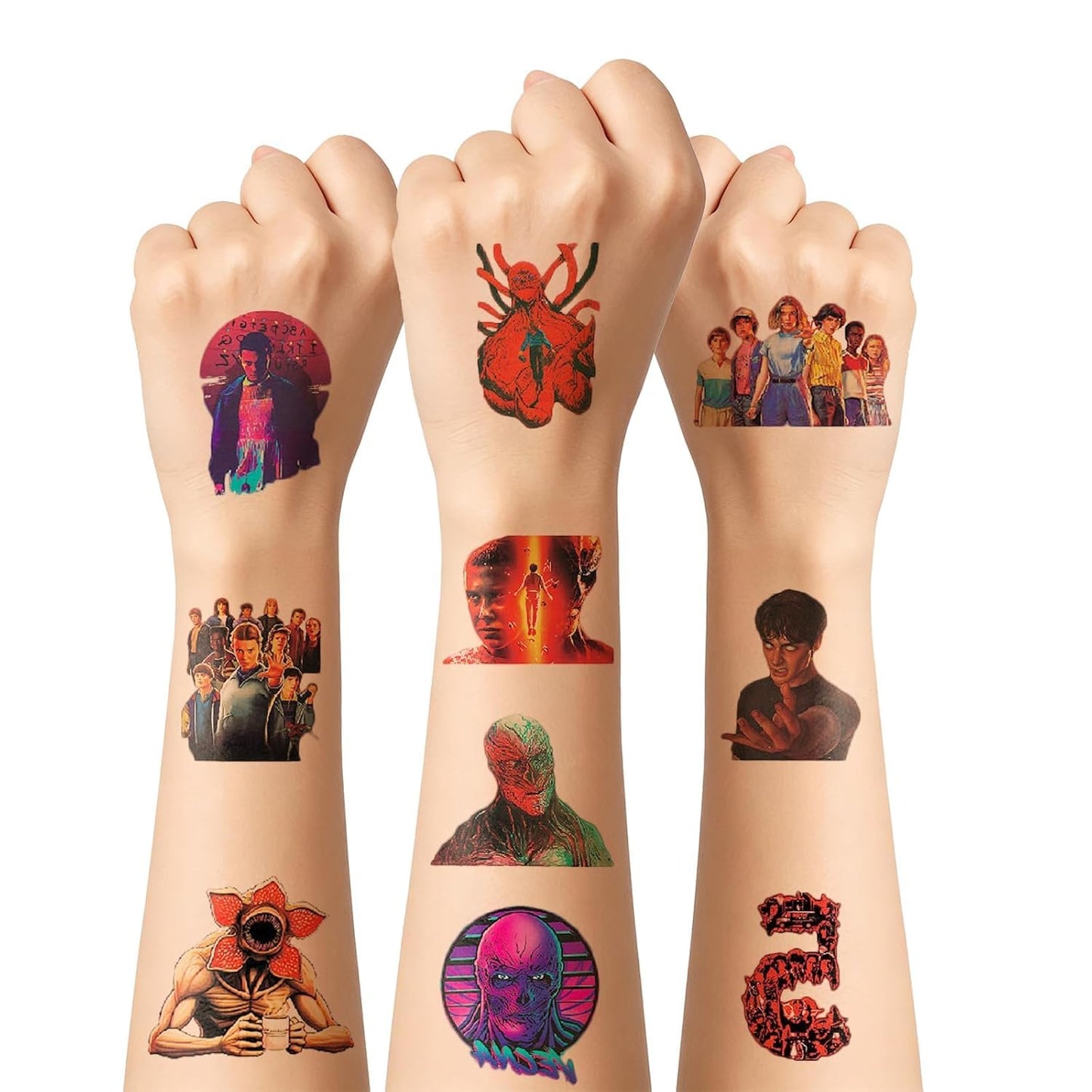 Stranger Things | 50PCS Temporary Tattoos for Kids - Fun Birthday Party Favors & Stickers