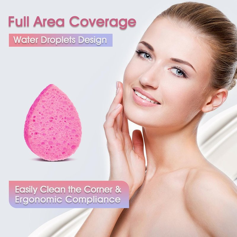 ORIGHTY 96 Count Facial Sponges for Cleansing, 100% Natural Cellulose Facial Sponges for Washing face, Compressed Cosmetic Spa Face Sponge for Exfoliating Mask, Makeup Removal, Pink