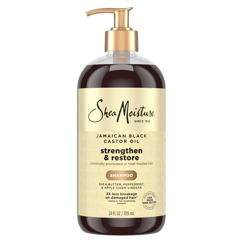 Shea Moisture Strengthen and Restore Shampoo Jamaican Black Castor Oil for Damaged Hair Sulfate-Free 24 Fl oz
