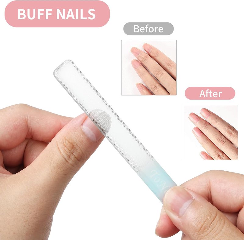Nano Glass Nail Shiner Kit - 3-in-1 Manicure Tool for Shaping, Buffing & Polishing Natural Nails | Perfect Gift for Women