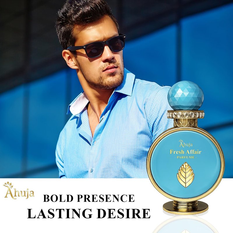 AHUJA Fresh Affairs – 3.4 oz Parfum | Unisex Floral Solar Scent | Long Lasting 30% Oil | Lemon, Jasmine, Frangipani, Ylang-Ylang, Sandalwood | Luxury Gift Box Packaging | “Some Light Stays With You”