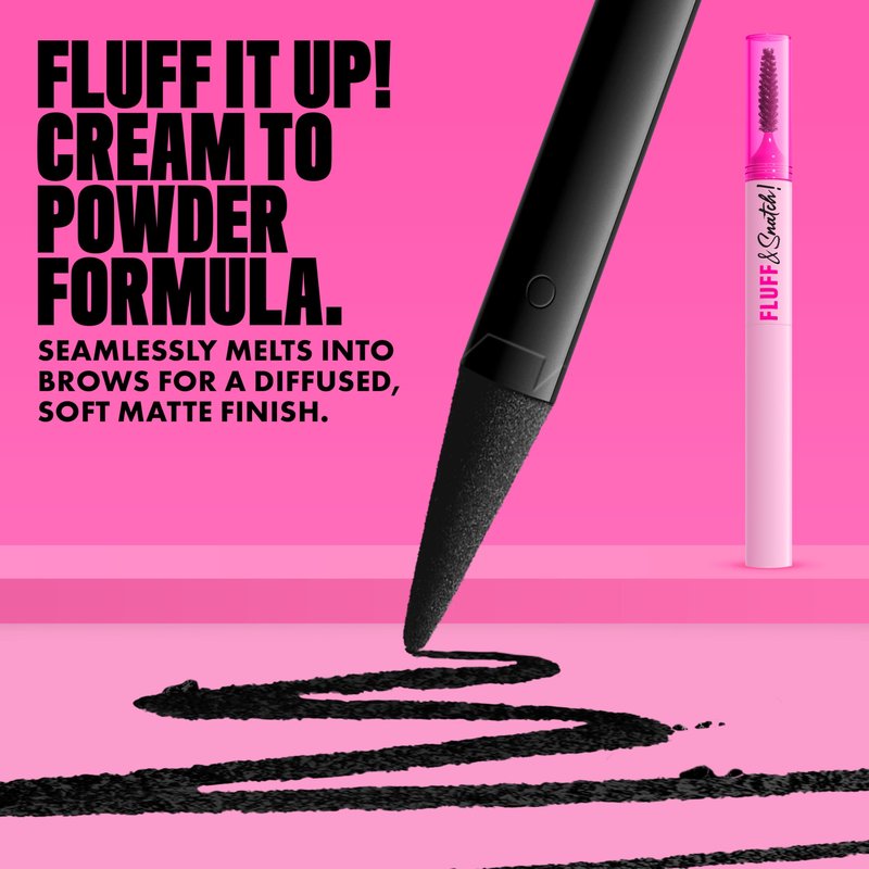 NYX PROFESSIONAL MAKEUP Fluff & Snatch Brow Powder Pen, Cream To Powder Eyebrow Pen For Soft, Defined Brows, Smudge and Transfer-Resistant Formula - Black