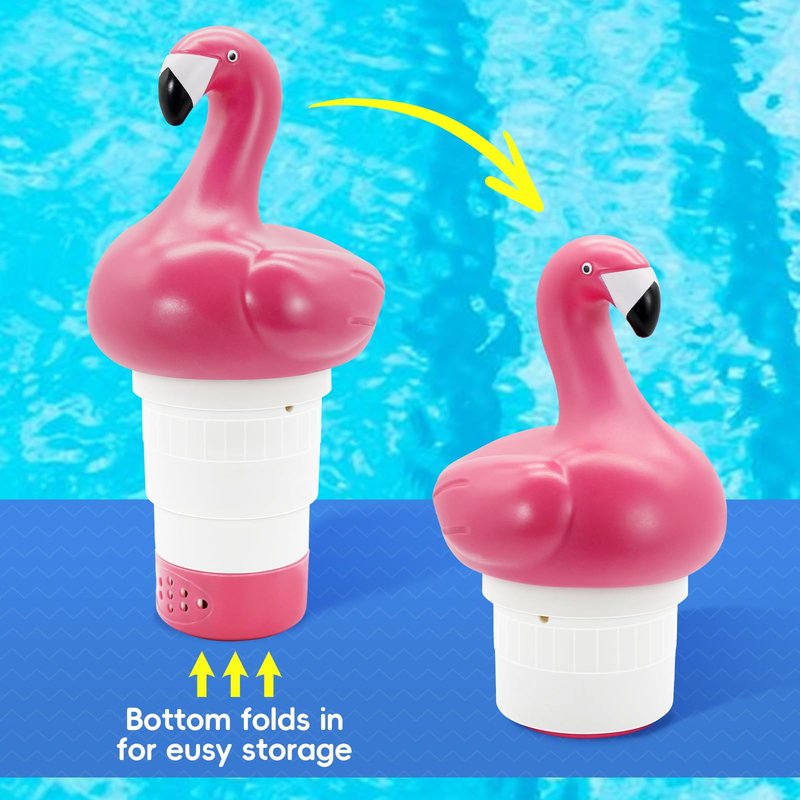 b&h Pool Chlorine Floater for 1" Tab ONLY, Mini Floating Chlorine Dispenser for Pools, Hot Tub, Premium Adjustable Floater - Suitable for Small & Large Pools (red)