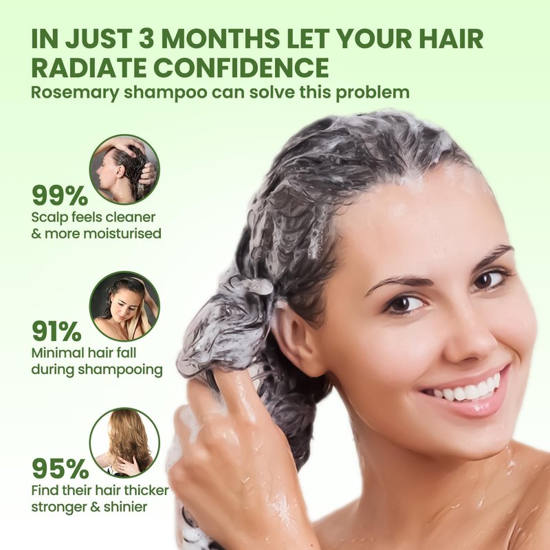 Rosemary Shampoo for Hair Growth: Thickening & Regrowth Formula for Women & Men - Rosemary Mint Strengthening Shampoo with Tea Tree Oil Biotin for Thinning & Loss Hair & Dry Damaged Care