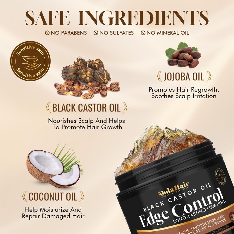 Edge Control Gel for Women Strong Hold Hair Braiding Gel Firm Hold, Hair Styling Wax Natural Edge Lock & Fixer for Women & Men Non-Greasy No Flaking (Edge Control Gel 4.2 Oz)