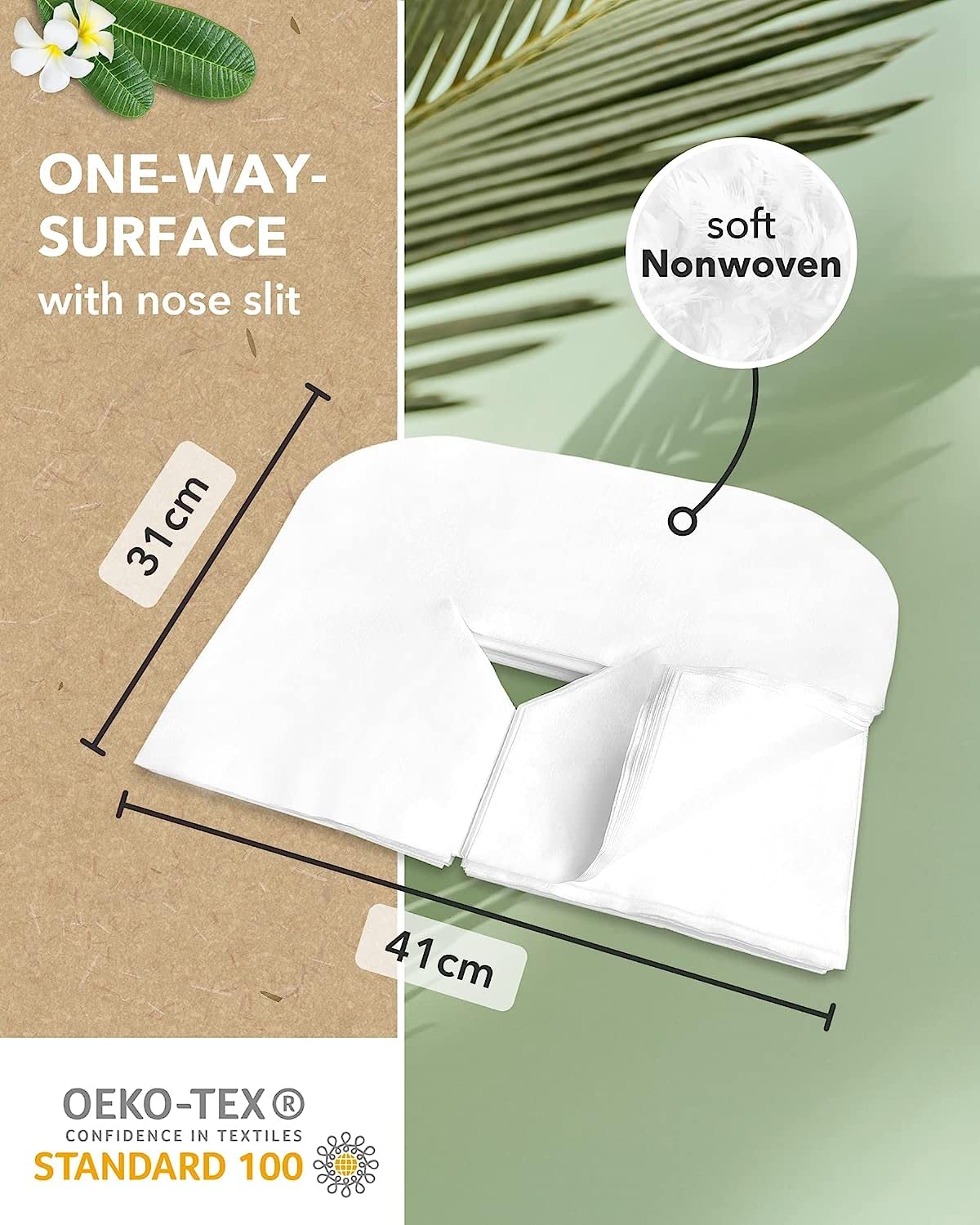 Zen Premium Disposable Face Cradle Covers for Massage Tables & Chairs - 60 GSM, Ultra Soft, Luxurious & Medical-Grade Fleece Headrest Topper Sheets & Face Covers - Non-Sticking - White (1000)