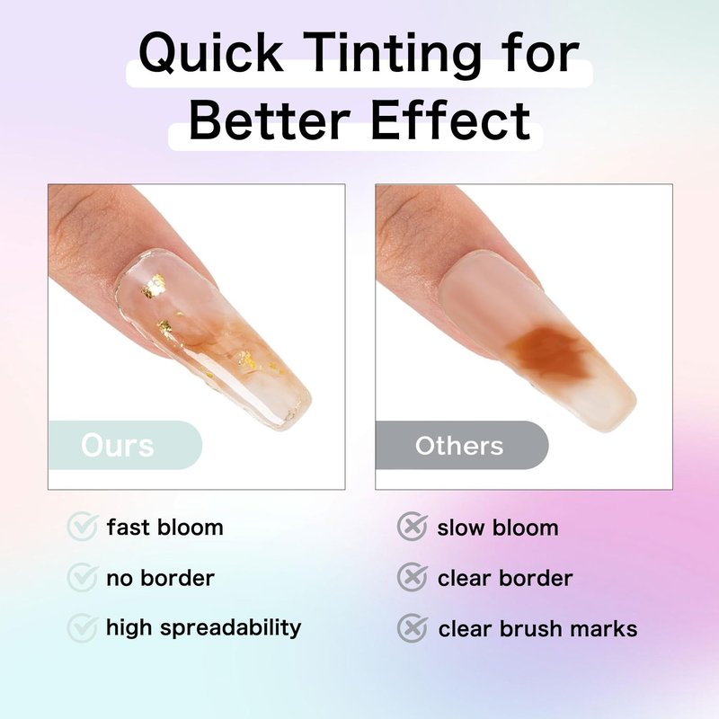 Creaglam Blooming Gel Nail Polish: Marble Natural Stone Clear Blossom Gel Polish for Women at Home Art Design - 15ml Nail Glue Spreading Effect - UV LED DIY Nail Salons Color Flower Watercolor Magic