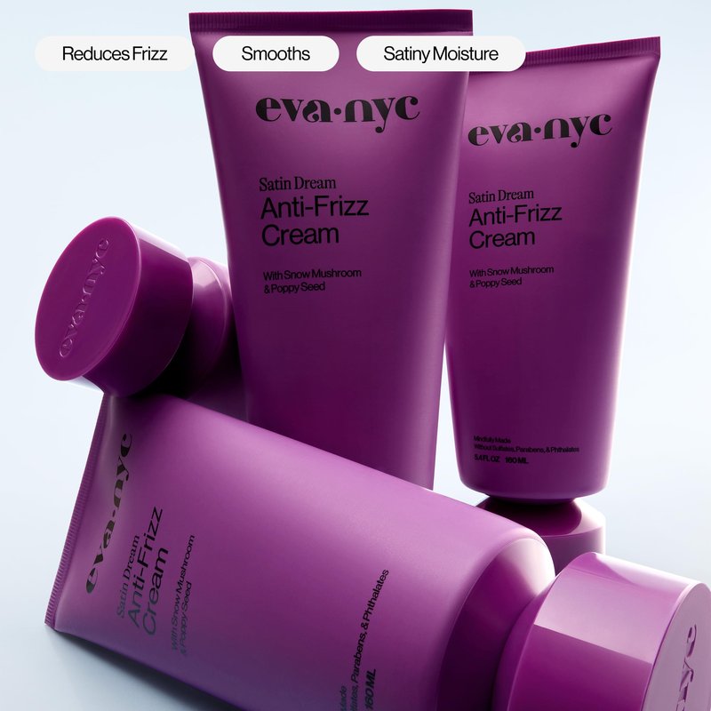 Eva NYC Smoothing Anti-Frizz Hair Cream - Leave-In Treatment for Frizz Control - Smooths for Manageable Satiny Soft Hair - Restore Moisture with Poppy Seed - Warm Vanilla Scent - 5.4 fl oz