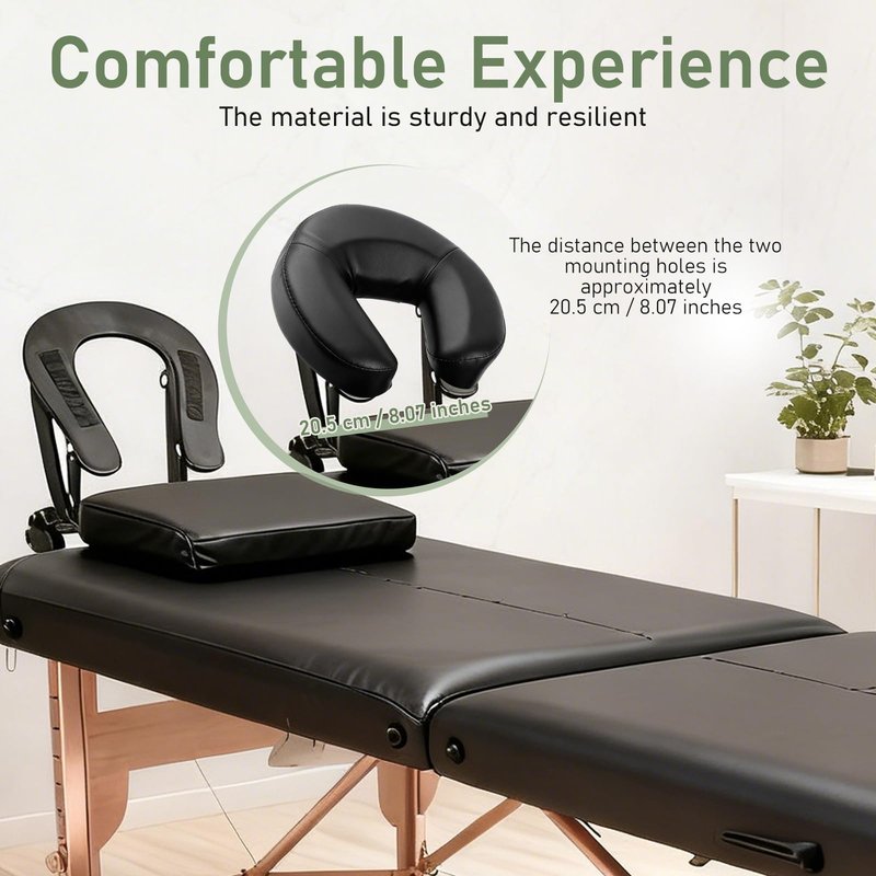 KAWFLYQA Massage Headrest for Bed, Adjustable Massage Face Cradle at Home, Bed Massages Head Holder Massages Attachment for Mattress, Face Down Pillow After Eye Surgery (Black)