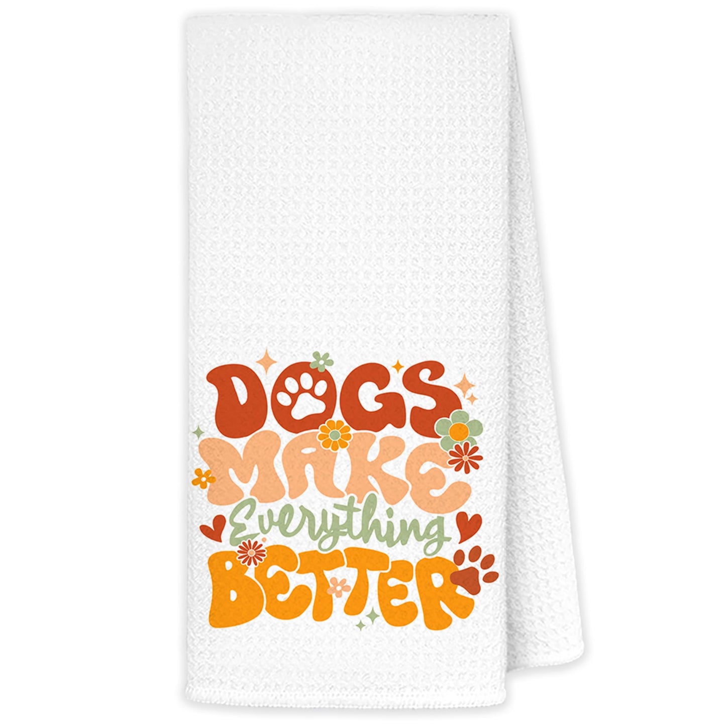 JINYO Dog Kitchen Towels, Dog Gifts for Dog Lovers Women, Dog Mom Owners Gifts, Dog Hand Towels for Bathroom, Dog Dish Towels Tea Towels for Kitchen, Dog Bathroom Kitchen Decor, 16x24 Inch