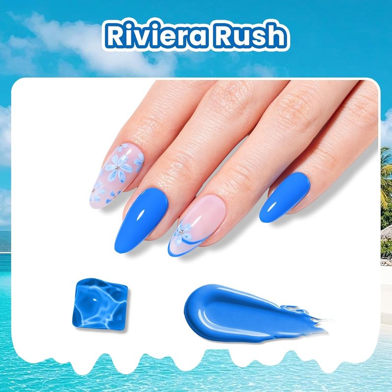 Beetles Blue Gel Polish - Riviera Rush Navy Blue Nail Polish for Long-Lasting Summer Manicure | Soak Off UV LED Compatible
