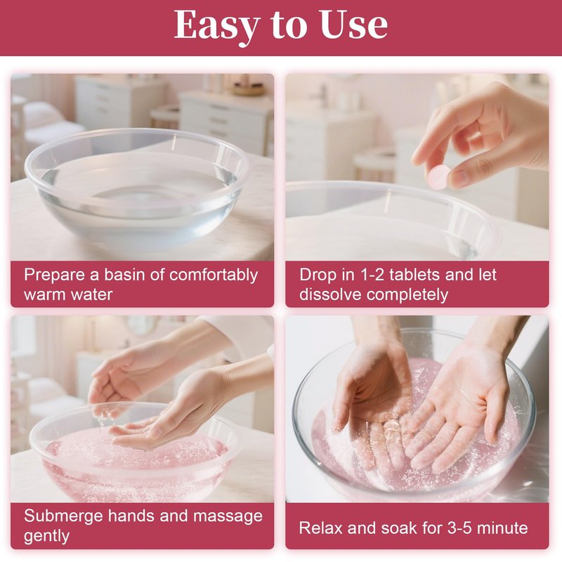 RAQEHO Manicure Spa Balls 8oz -Rose Soak Balls Moisturizing Tablets Cuticle Soften Bombas Efervescentes Para Pedicure Spa Nail Supplies Tools for Hand Soak Pedicure Soak Nail Care Nail Salon（80count）