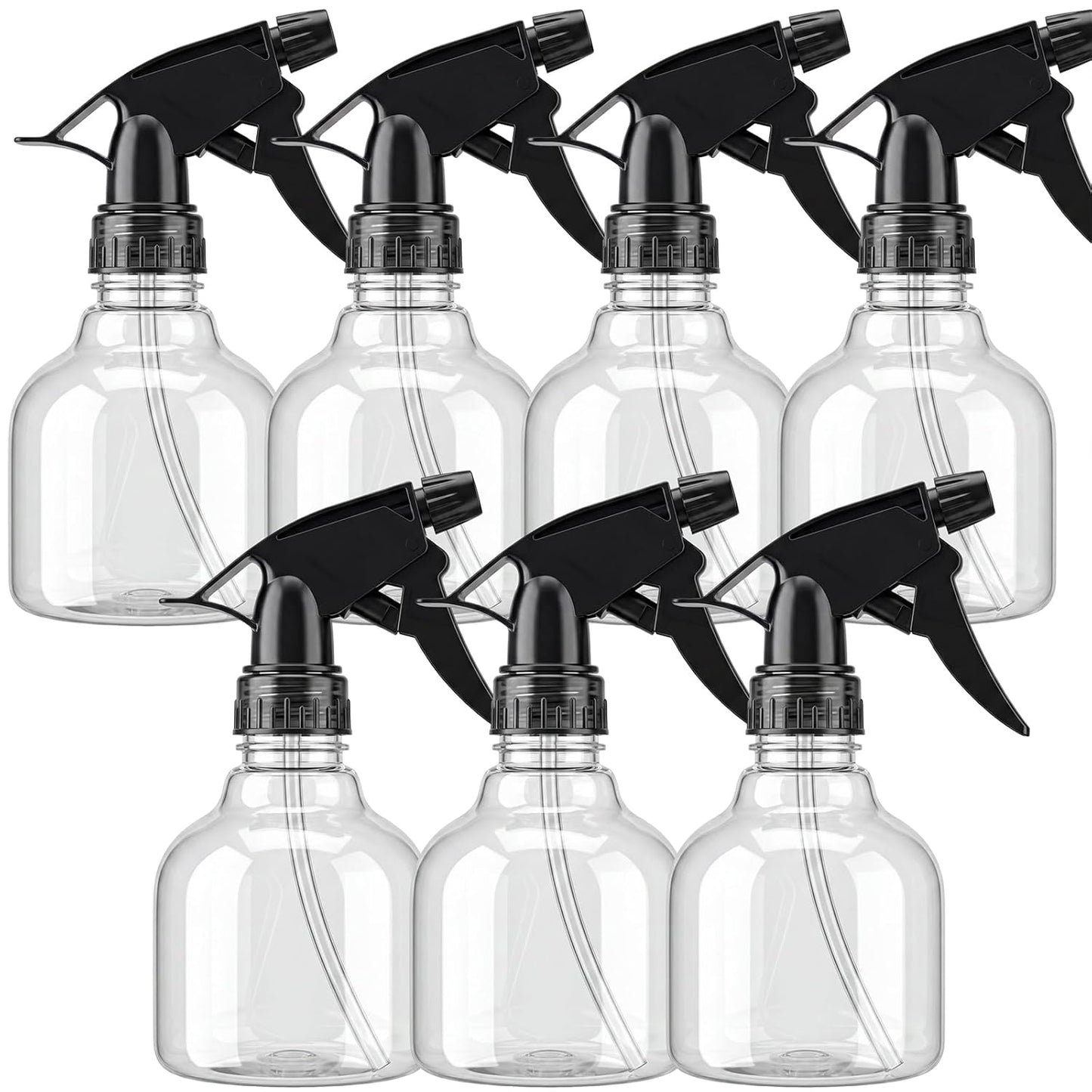 SUPERLELE Spray Bottles - 8oz Empty Plastic Bottles with Adjustable Nozzle | 7-Pack with Funnel & Labels