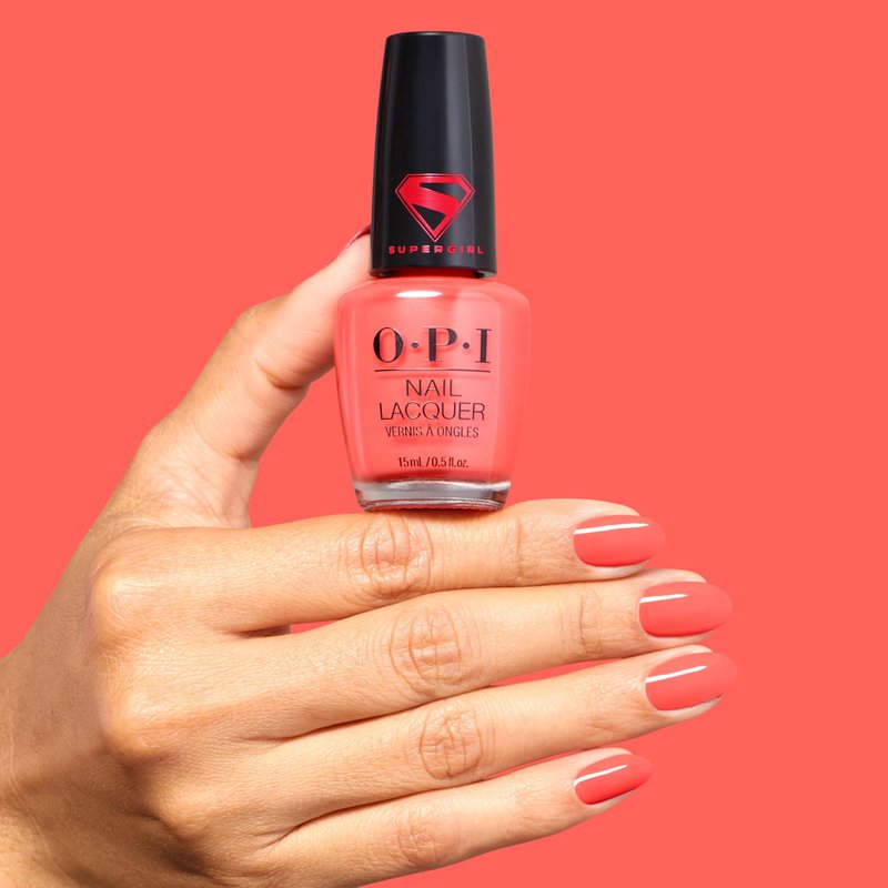 OPI Nail Lacquer Heat Vision | Opaque Bright Warm Coral Crème Chip Resistant Nail Polish x Supergirl Collection
