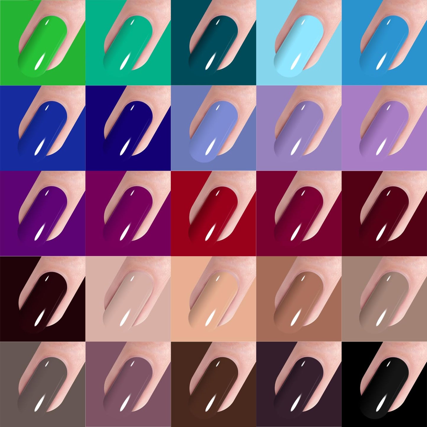 Vishine Gel Nail Polish Set - 45 Color Gel Nail Polish with Base Top Coat Lasting Nail Gel Polish Soak Off UV LED Gel Polish Manicure Kit 48Pcs 8ml